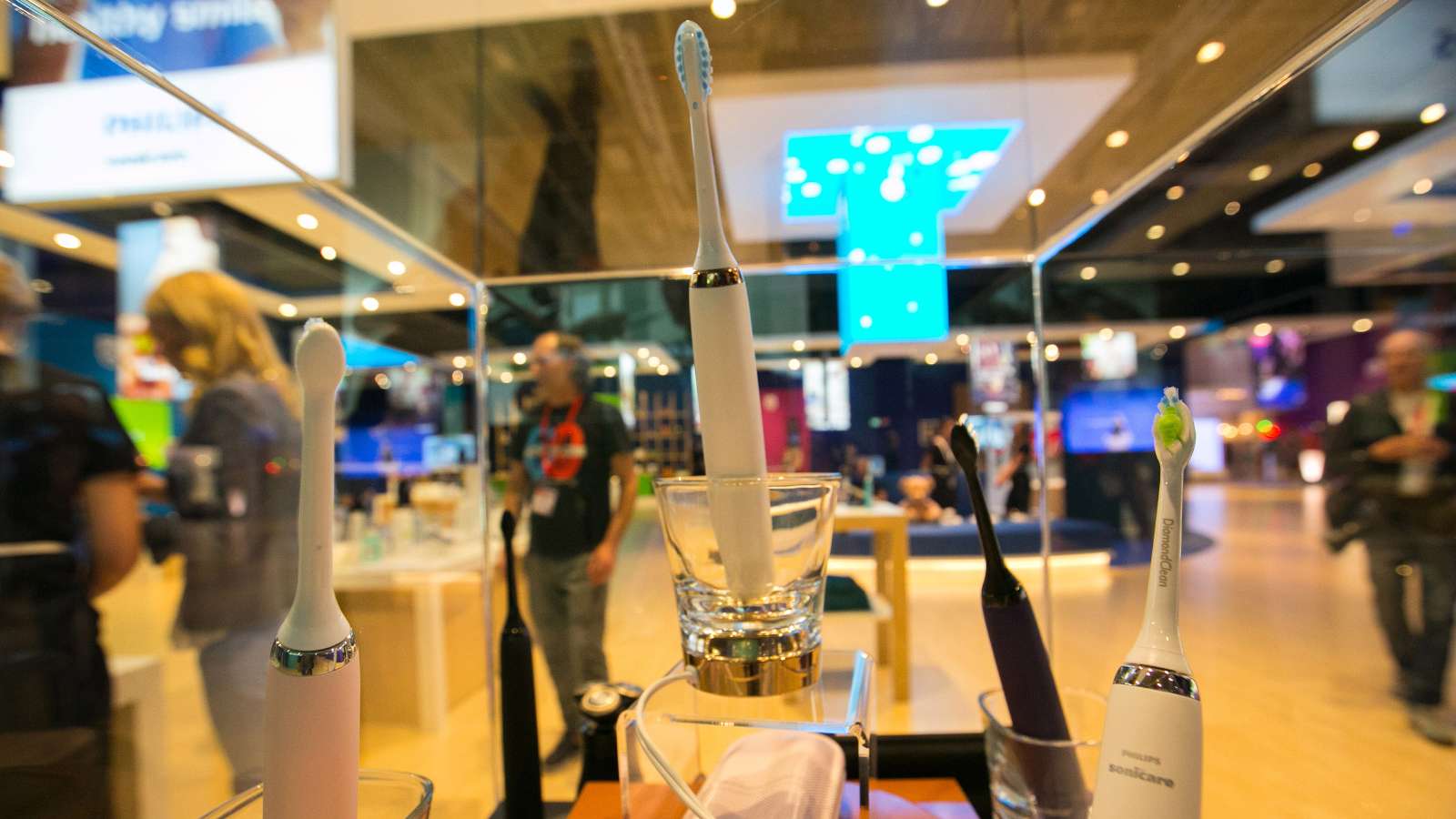 Sonicare electric toothbrushes are on display at the Royal Philips Electronics NV show