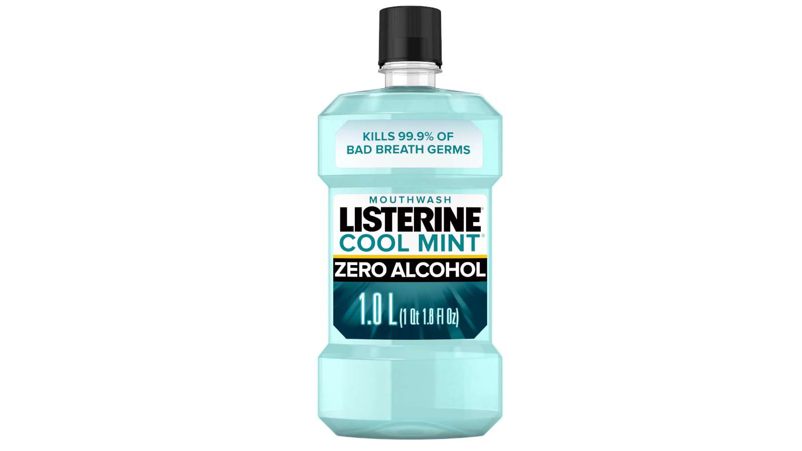 bad breath mouthwashes reviews - bottle of listerine zero alcohol-free mouthwash for bad breath, cool mint, 1 l