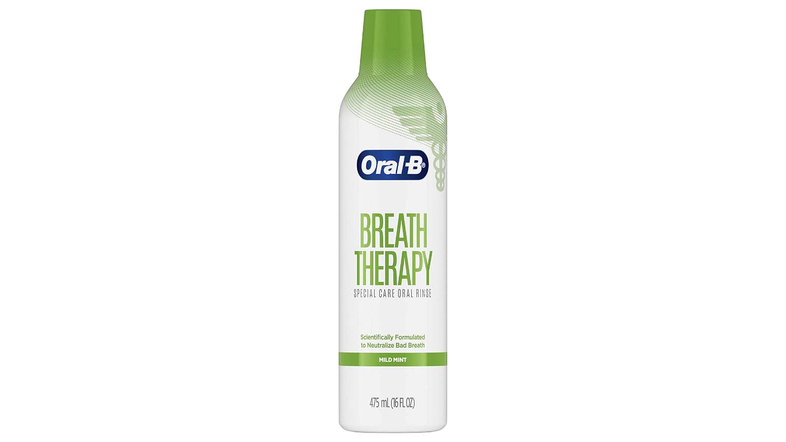 bottle of oral-b breath therapy mouthwash special care oral rinse, 16 fl oz