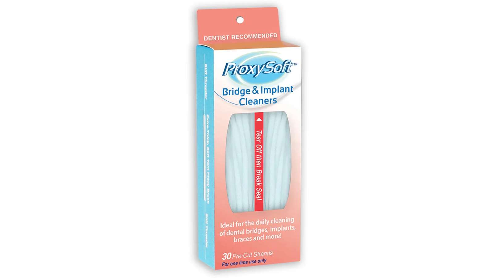 pack of 30 pre cut strands proxysoft bridge and implant cleaners