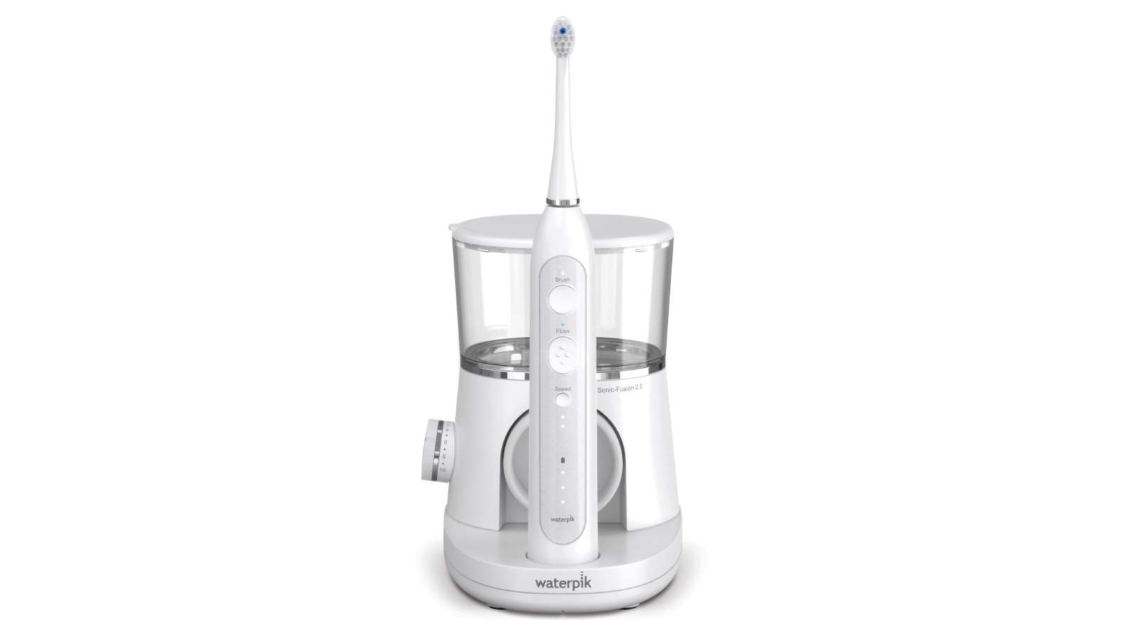 best water flosser reviews - display of waterpik sonic-fusion flossing toothbrush