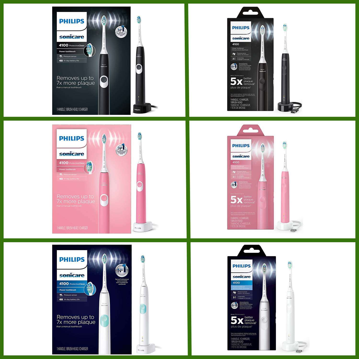 all the variants of sonicare 4100