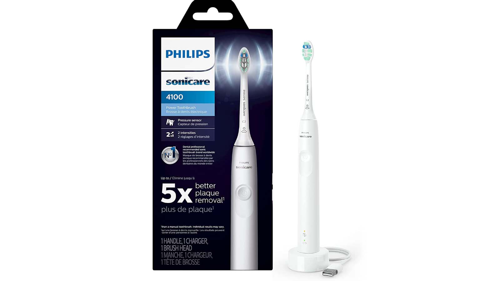Philips Sonicare ProtectiveClean 4100 (White, HX3681/23) toothbrush and its packaging