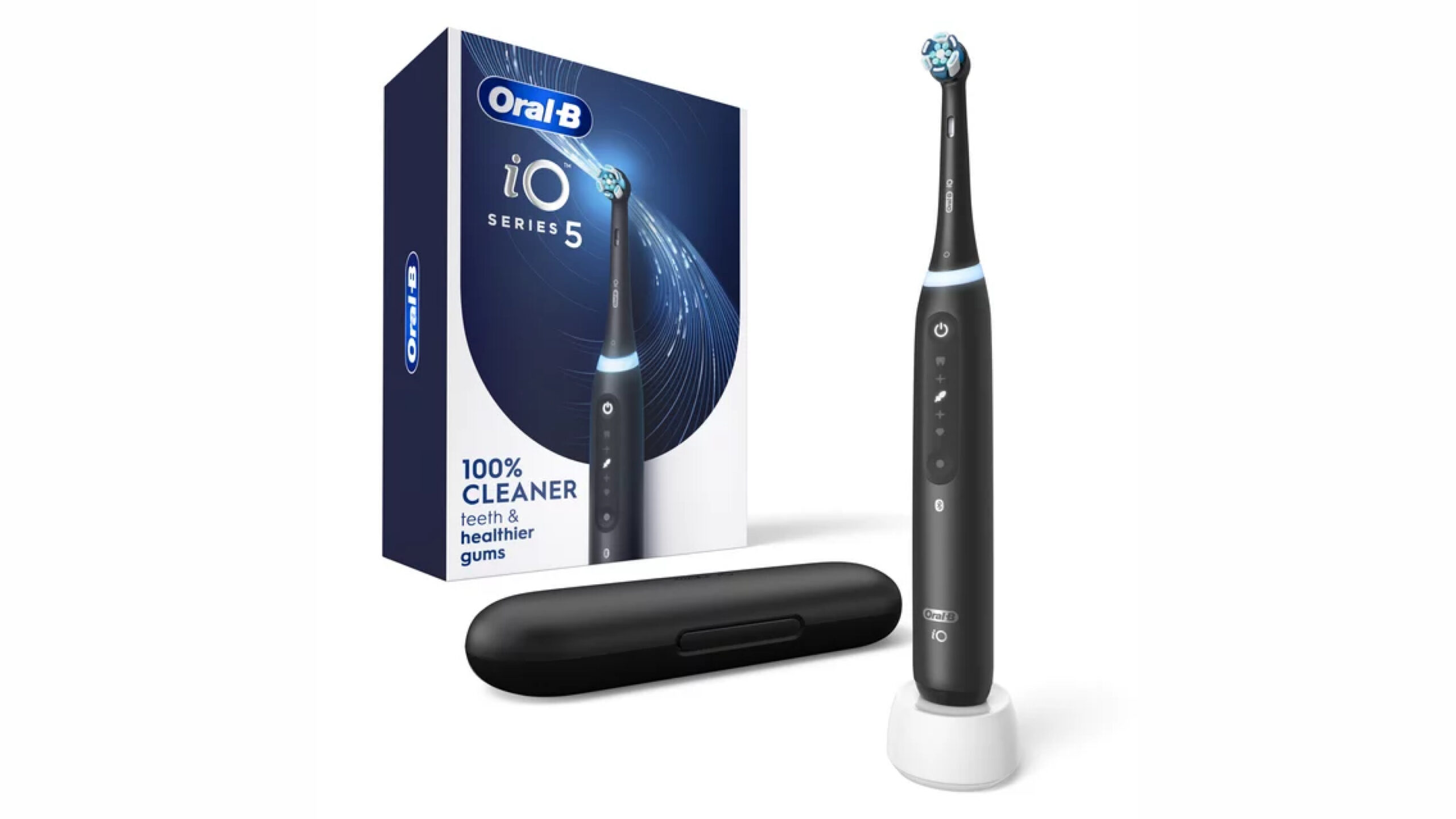 packet and display of oral b io series 5 electric toothbrush